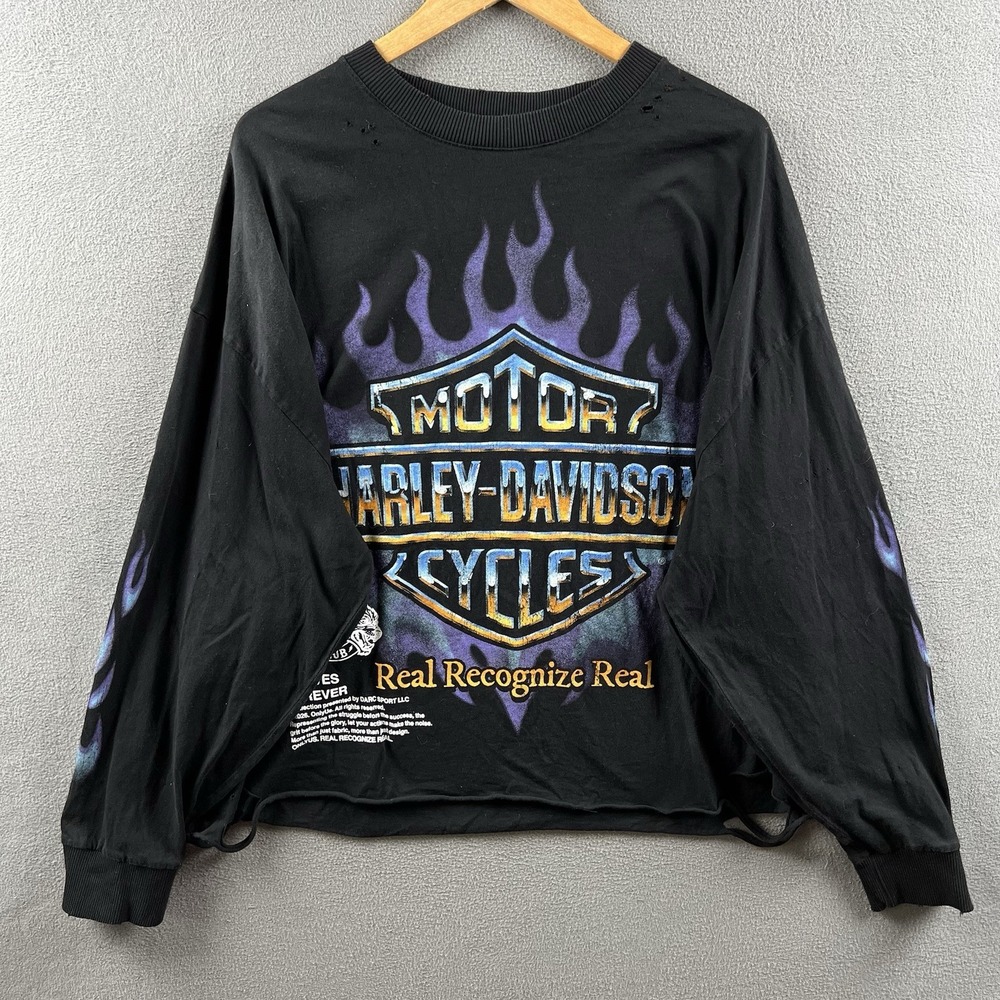 Harley Davidson Darc Sport Shirt Mens 3XL Chrome Sweet Chrome Flame Sleeves RARE - Picture 2 of 16